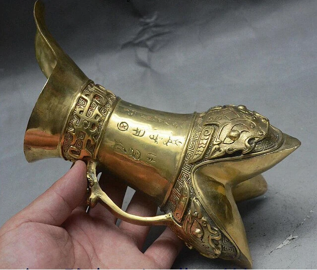 919 + китайская Бронзовая медная династия дворцовый Дракон зверь ручка Львиное