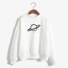 Женский пуловер с длинным рукавом и круглым вырезом, с принтом