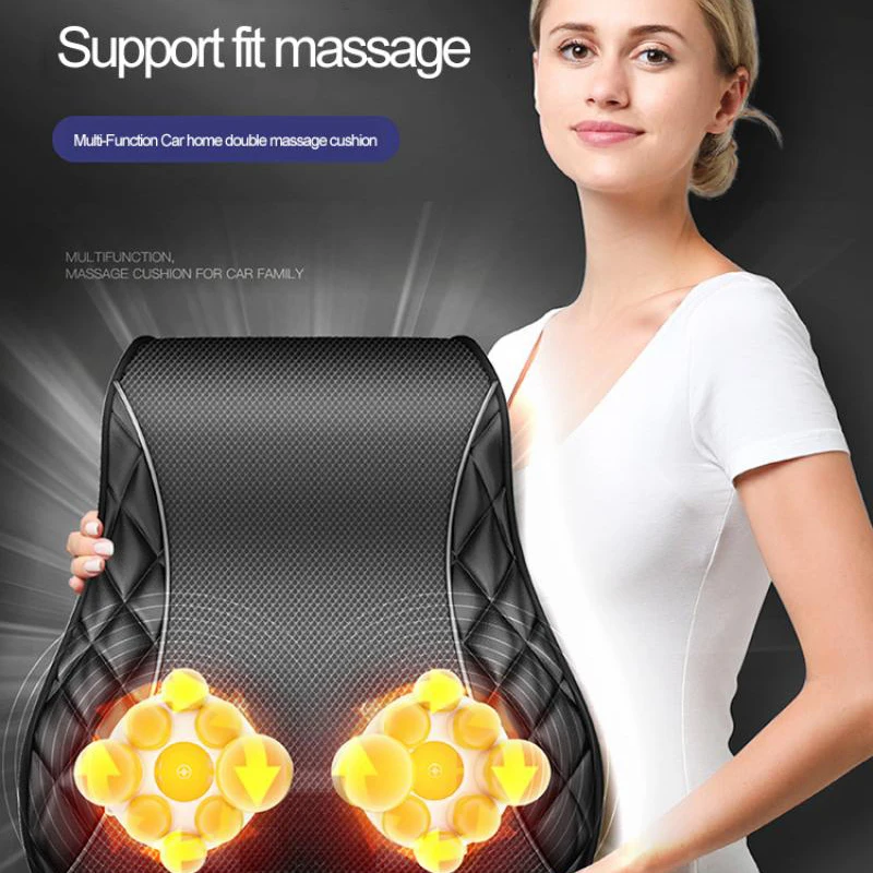Electric Neck Back Massager Chair Cushion Pulse Vibrator Cervical Lumbar Leg Body Car Office Pain Relief Health Relax | Красота и