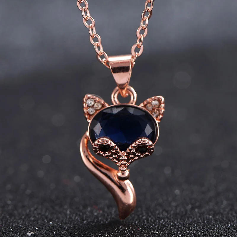 Лидер продаж ожерелье MENGYI из розового золота с красивой маленькой лисой подвеска