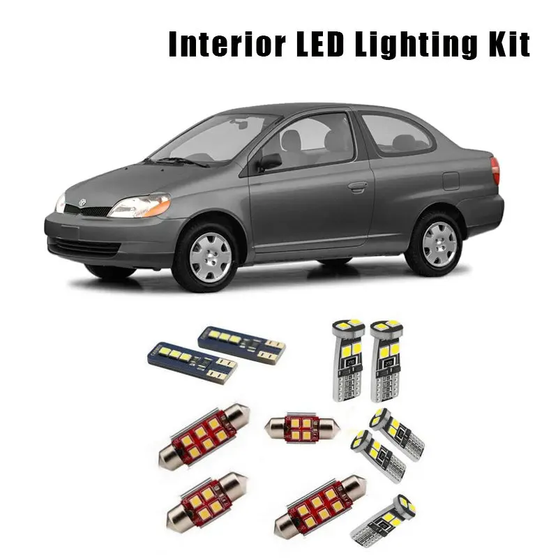 

For 2001 2002 2003-2005 Toyota Echo 9 Bulbs White Interior LED Car Ceiling Light Kit Fit Dome Trunk Cargo License Plate Lamp