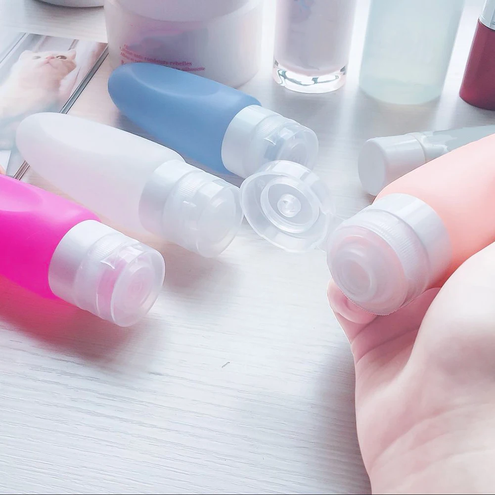 Силиконовые бутылки шампунь для геля и лосьона душа суб-розлива пробки сжимаются