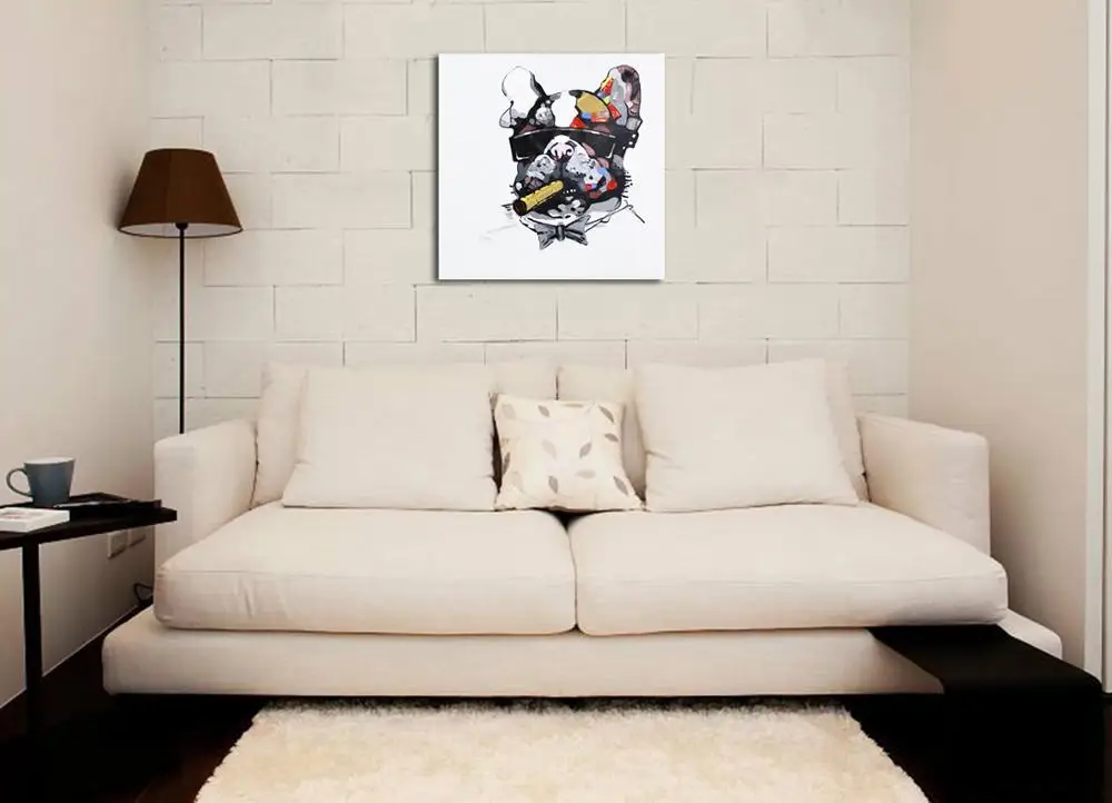 Картина маслом Muzagroo классная курительная собака искусство ручная роспись на