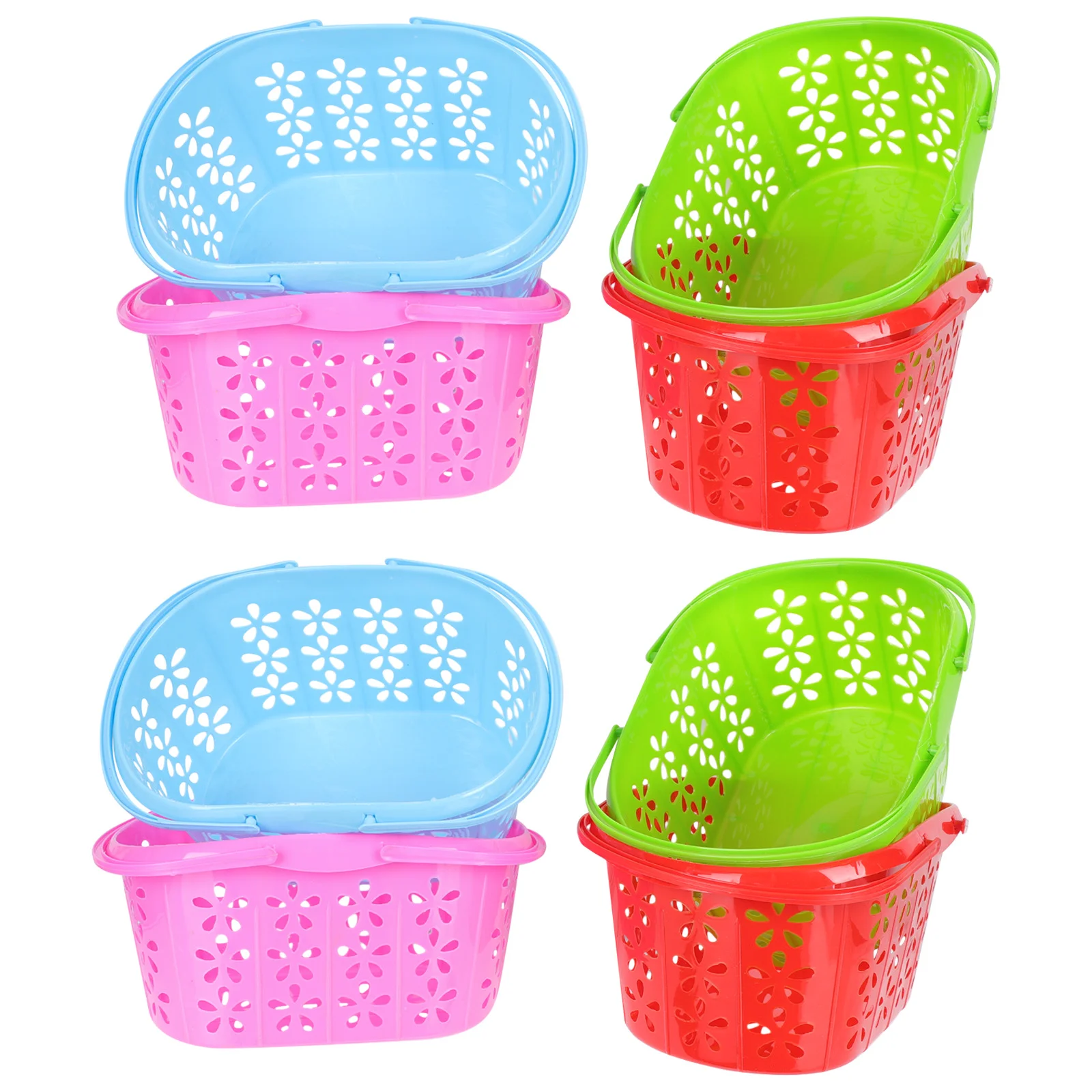 

8Pcs Portable Fruit Baskets Eggs Storage Baskets Double-handle Home Baskets