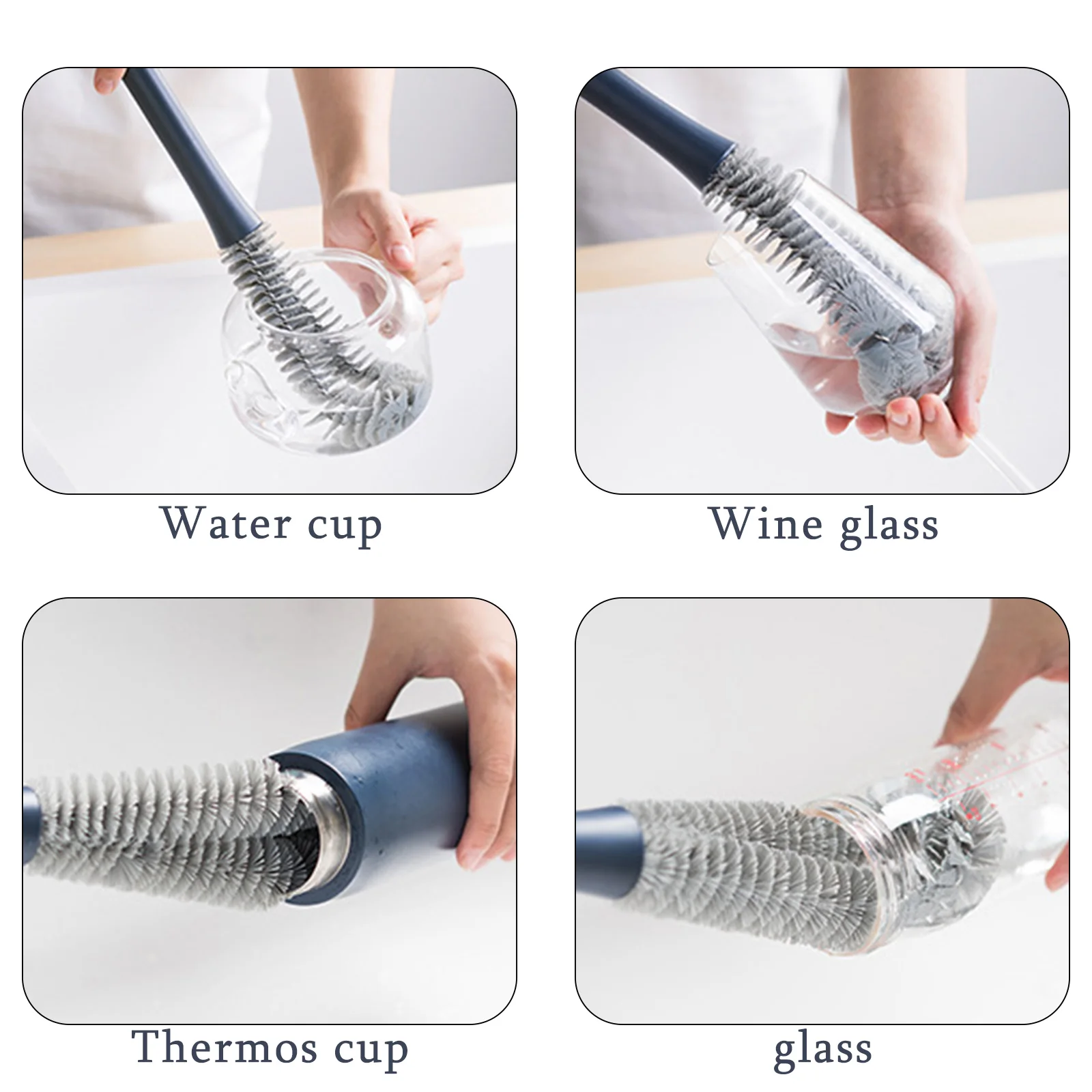 

Long Bottle Cleaning Brush 38CM Cup Scrubber Glass Cleaner Brush Sink Kitchen Accessories Mug Wine Suction Cup Cleaning Brush