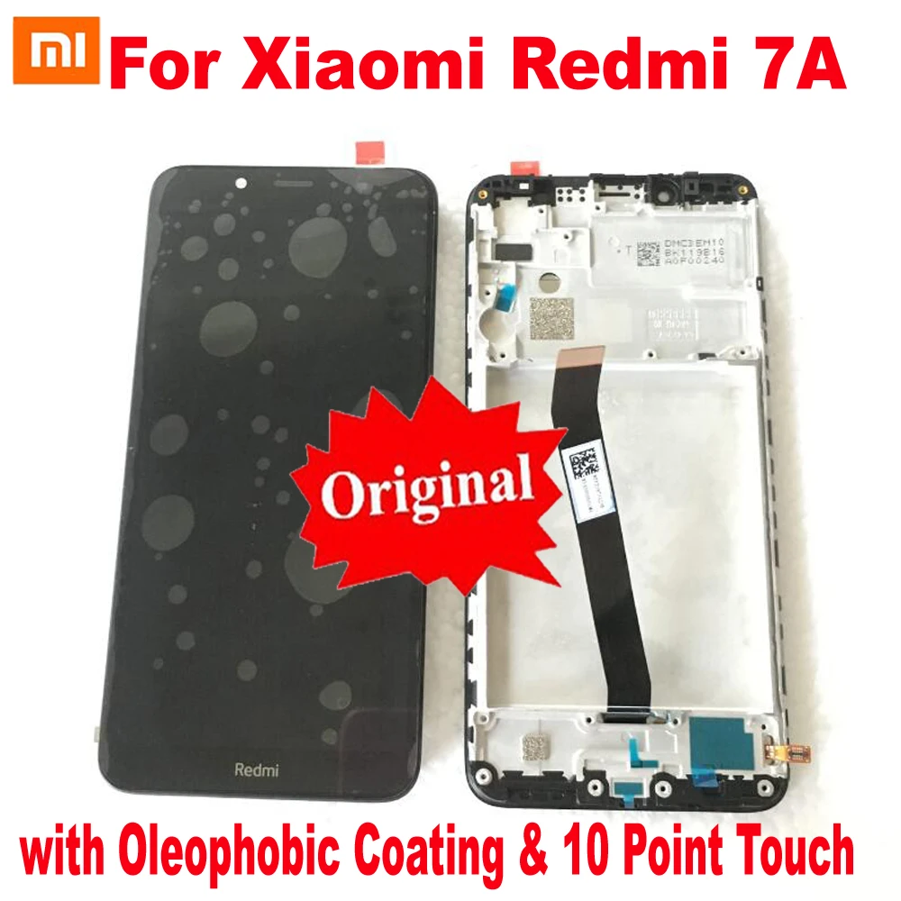 Pantalla LCD de 10 puntos para Xiaomi Redmi 7A, montaje de digitalizador con Panel t&aacute;ctil, Sensor de vidrio y Marco, 100% Original-0