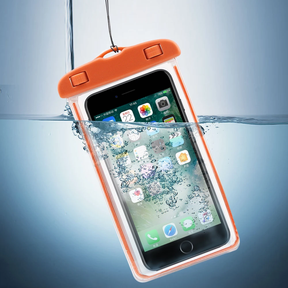 Полностью прозрачный водонепроницаемый чехол для телефона сумка iPhone Huawei Xiaomi