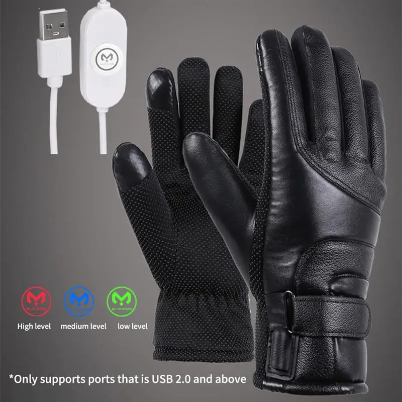 

Winter Gloves Electric Heated Gloves Waterproof Windproof Cycling Warm Heating Screen USB Powered Heated Gloves Christmas Gift