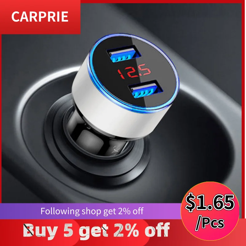 Автомобильное зарядное устройство CARPRIE 2019 горячая Распродажа 2 порта USB