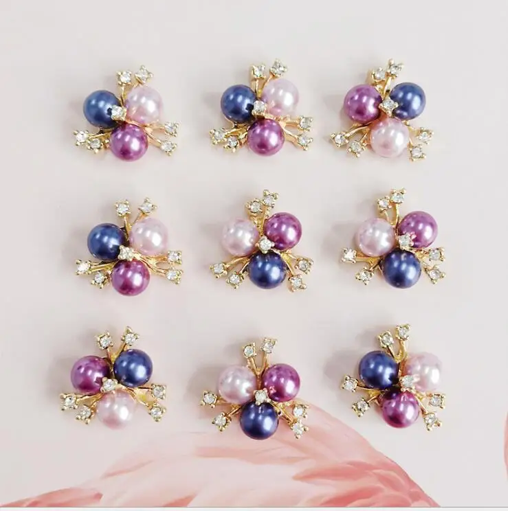 10 шт. пуговицы с жемчугом и стразами Flatback украшение ремесло легированныекнопки