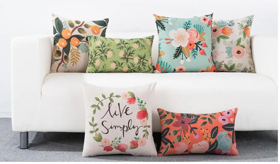 

Пасторальная ткань из хлопка и льна с hug наволочка офис талии наволочки для диванных подушек, наволочки для подушек