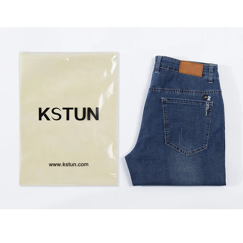 

KSTUN Men's Jeans Trousers Summer Shorts Light Blue Stretch Denim Short Slim Fashion Shorts Man Casual Mens Jeans De Homme Newly