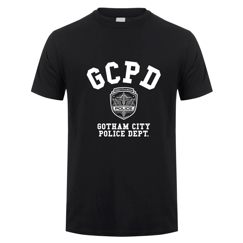 Gotham City Police GCPD T Shirts Men Tees T-shirt Short Sleeve Mans Tops Streetwear QR-048 | Мужская одежда