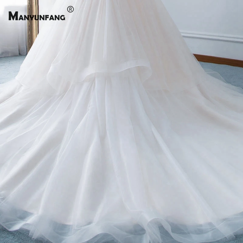 

Custom Made Real Photo Sexy V-Neck Sleeveless Bridal Ball Gown Elegant Backless Lace Appliques Cathedral Train Wedding Dress