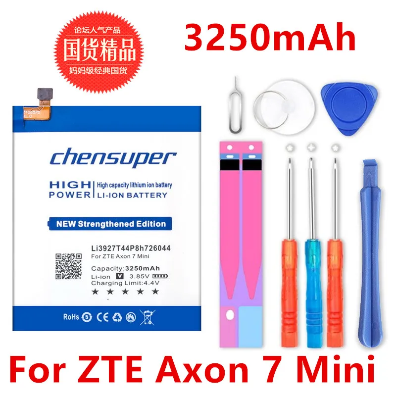 

Новый аккумулятор Li3927T44P8H726044 для ZTE Axon 7 Mini, 5,2 дюйма, 3250 мАч, с небольшими подарками