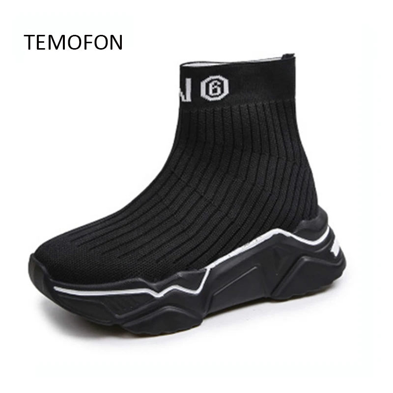 Женские эластичные ботинки-носки на платформе | Обувь