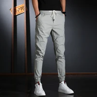 summer mens holiday casual pants lightweight cotton slim fit ankle length trousers