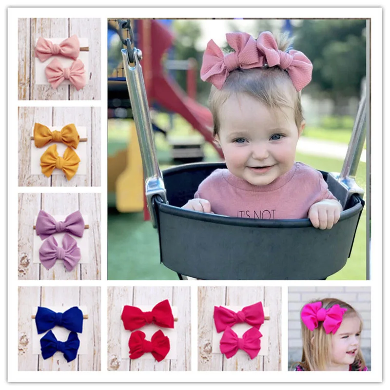 

Baby Girls Big Bow Headband hHair Clip Kids Bowknot Hairband + Barrette 2pcs Set Children Bandanas Hair Accessory