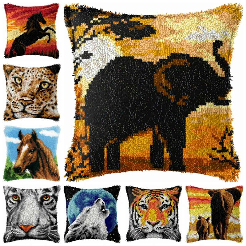 Коврик с тигром в виде слона диких животных вышитая Подушка набор для рукоделия
