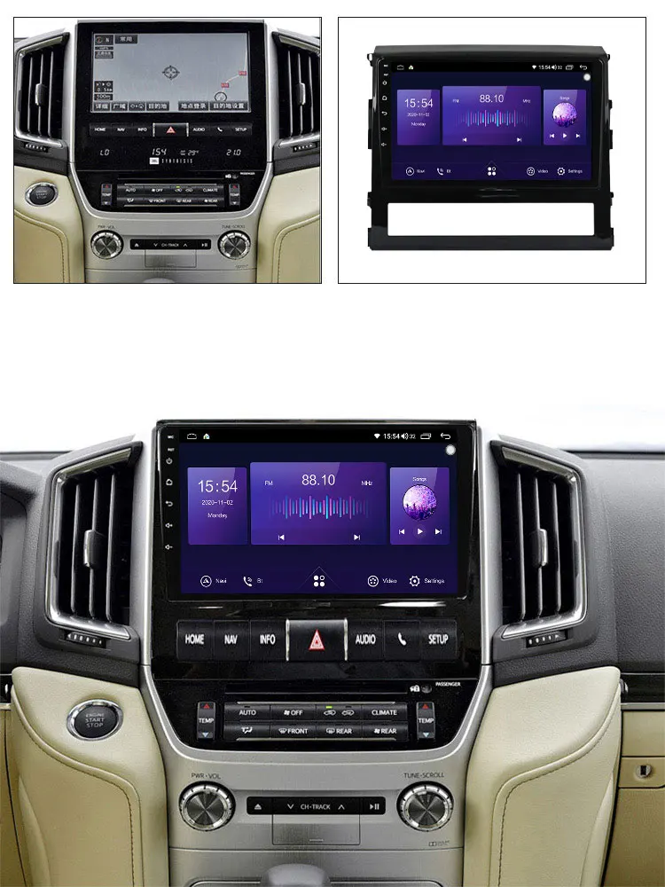 Автомобильное радио мультимедийный плеер 6 + 128G DSP IPS экран GPS-навигация для Toyota Land