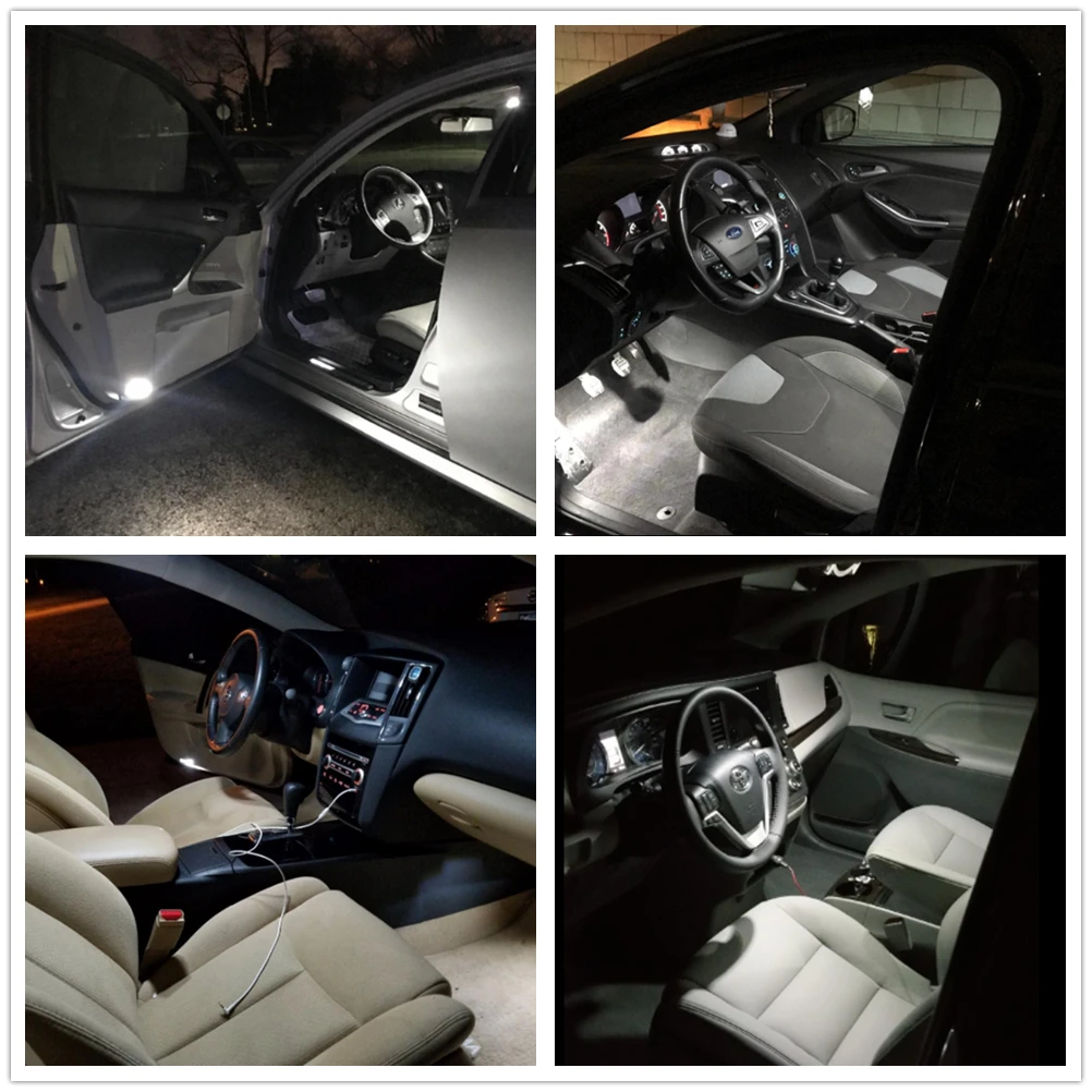 WLJH 2x гирлянда 31 мм 36 мм/39 мм/41 светодиодный лампы SV8.5 C5W C10W Авто укрыты внутренной