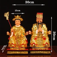 statue of jade emperor and queen mother is 121619 inche in gold body resin which is dedicated taoist temples in china figurine