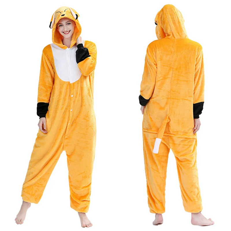 Фланелевая Пижама унисекс с рисунком лисы животных единорога панды тигра |