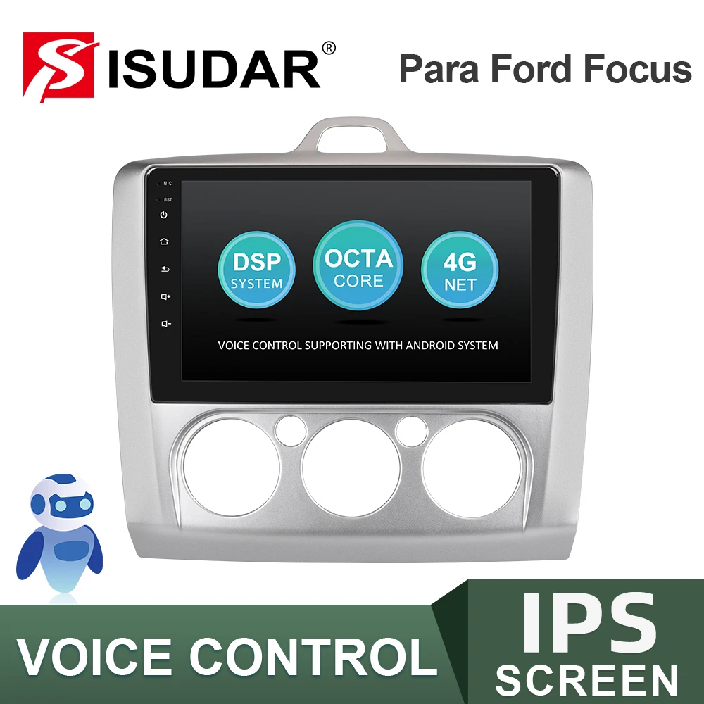 Автомагнитола ISUDAR для Ford/Focus 2 Mk 2004 2008 2009 2011 No din Android Авторадио мультимедийный GPS DVR