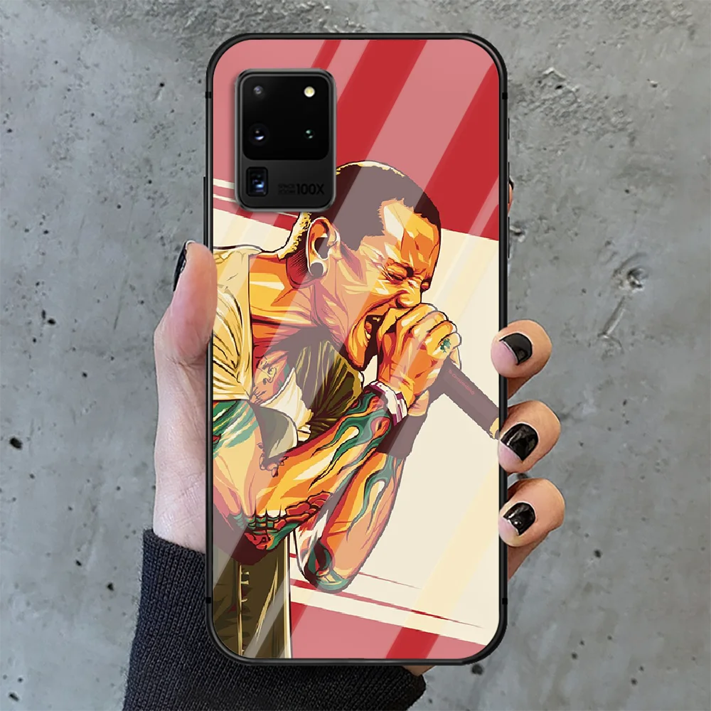 

Linkin Rock And Park Phone Tempered Glass Case Cover For Samsung Galaxy S Note 5 6 9 10 10E 20 21 FE Plus Uitra Painting Hot