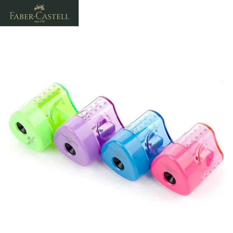 Немецкая ручная точилка для карандашей Faber Castell карамельных цветов с одним