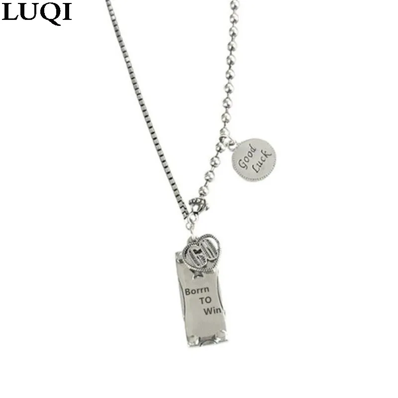 

Women's Fashion Nameplate Round Plate Love Good Luck S925 Silver Popular Necklace N098