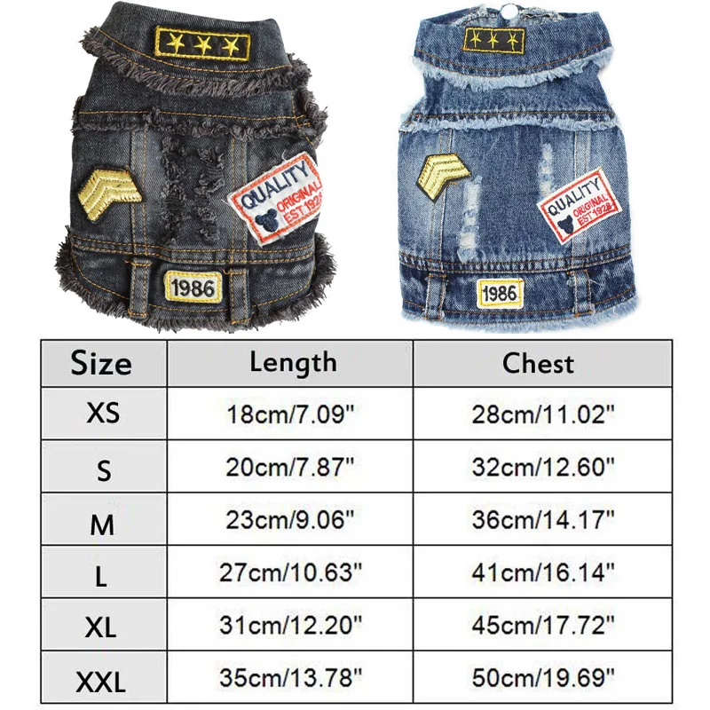 Классическая джинсовая куртка для собак 1986 весенняя одежда домашних питомцев
