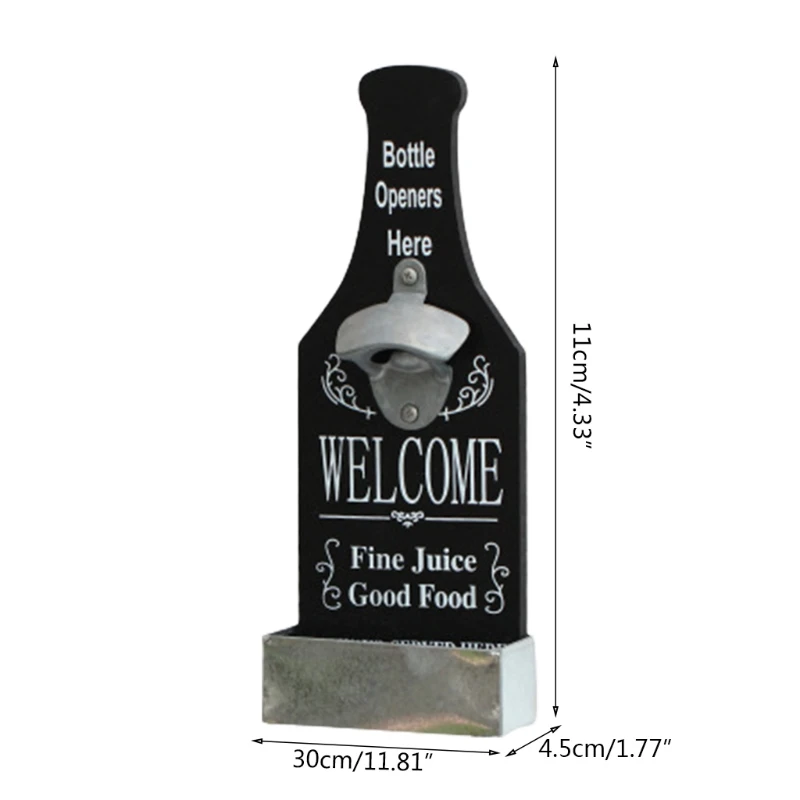 

Vintage Wall Mounted Bottle Opener with Catcher Kitchen Home Decor Ideal Gift for Men and Beer Lovers