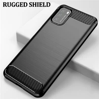 for poco m3 case simple brushed silicone carbon firber texture soft back cover phone case for xiomi xiaomi poco m3 pro 5g