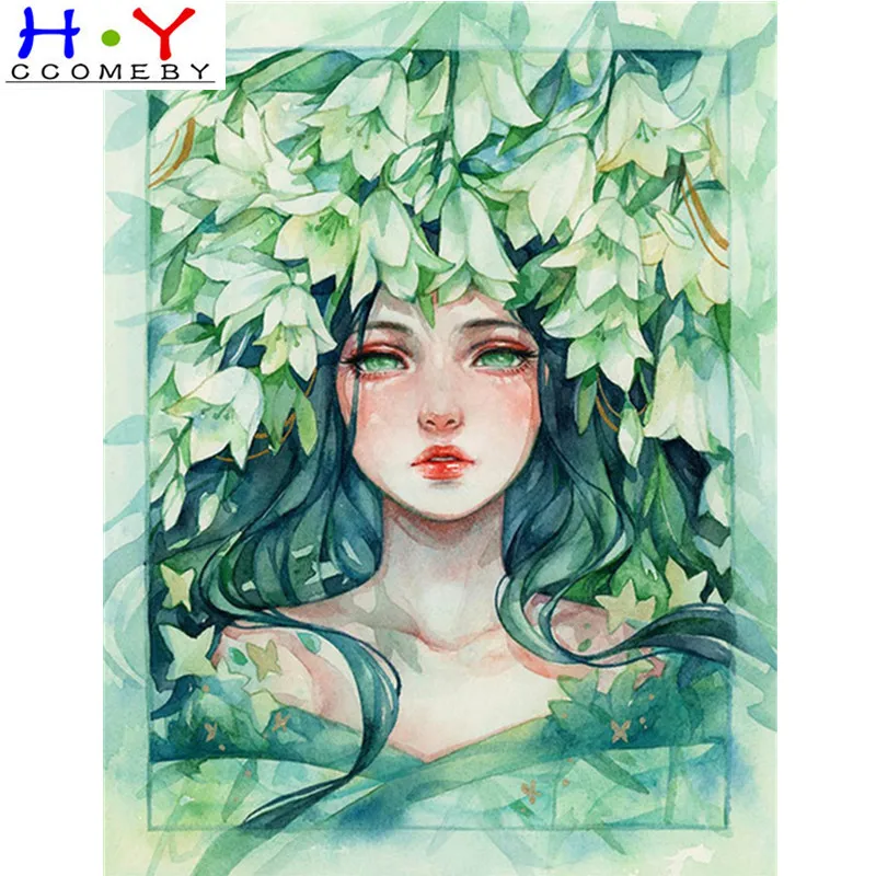 

5D Diy Diamond Painting Cartoon Girl Portrait Full Square/Round Diamond Embroidery Mosaic Kit HD Quality Handmade Products
