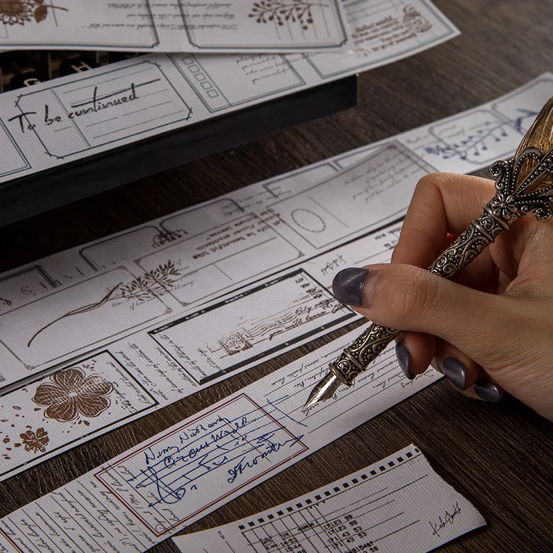 

6pcs Long Special Paper Notes, Simple Hand Account Decoration Material Paper, To Do List School Stationery ,sticky memo