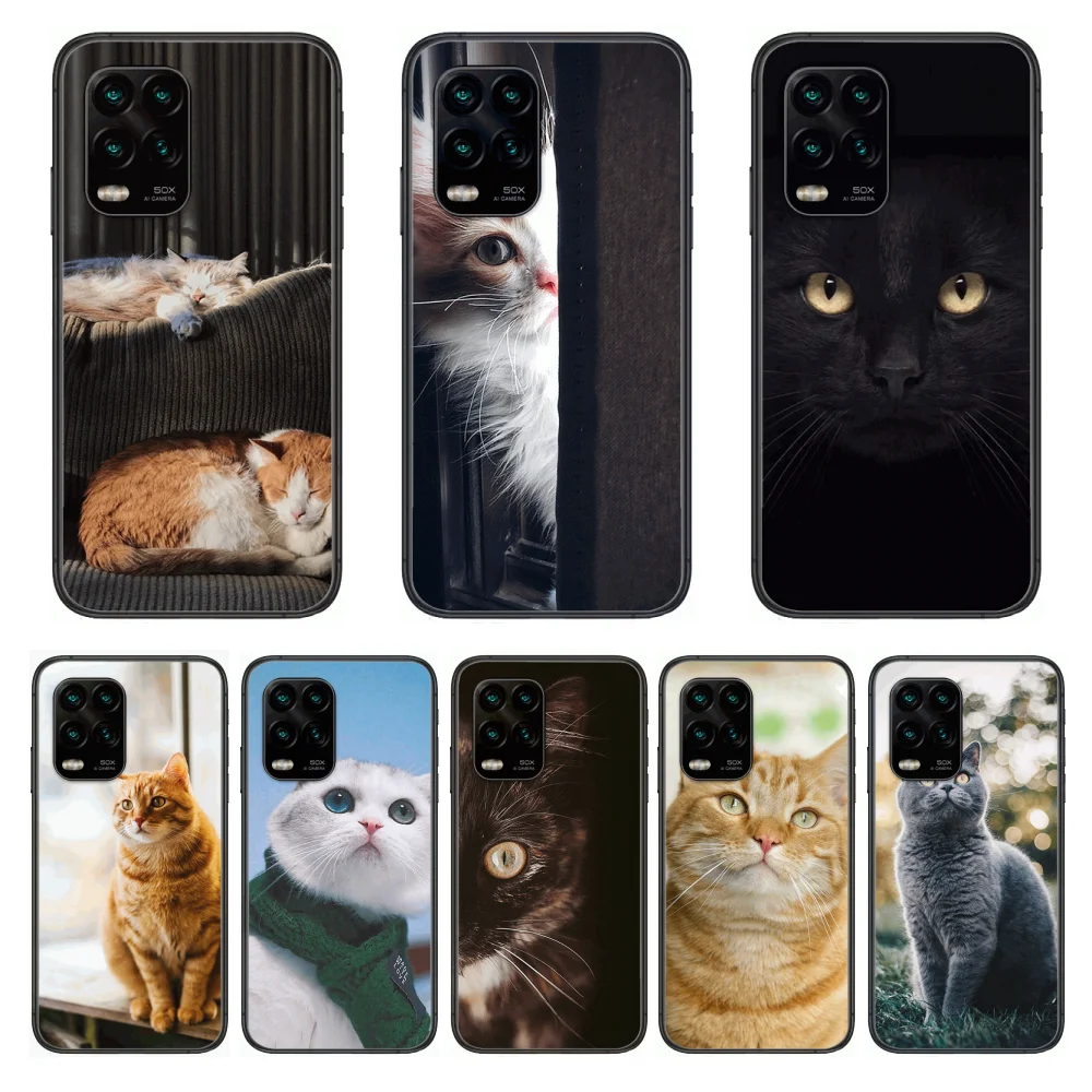 

Kitty Phone Case For xiaomi Redmi Note 9S 8 7 6 5 A Pro T Anime Black Cover Silicone Back Pretty senior