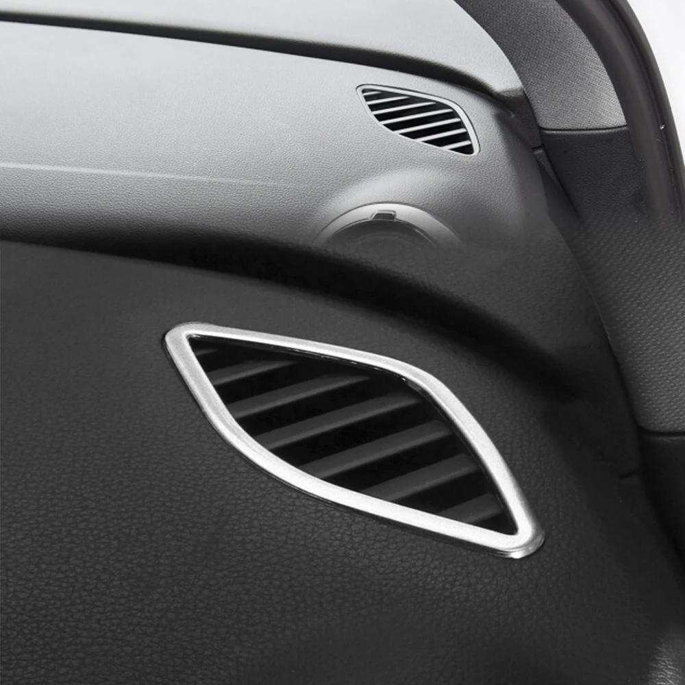 Car styling Stainless steel air conditioning holes frame cover trim interior accessories outlet strip 3D sticker for Audi A3 | Автомобили