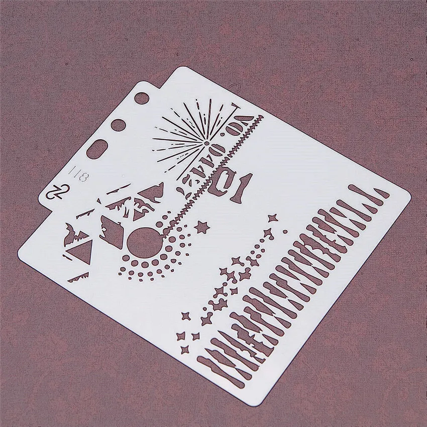 

13x14cm Line apocalypse Scrapbook Stencils Spray Plastic Mold Shield DIY Cake Hollow Embellishment Printing Lace Ruler Valentine