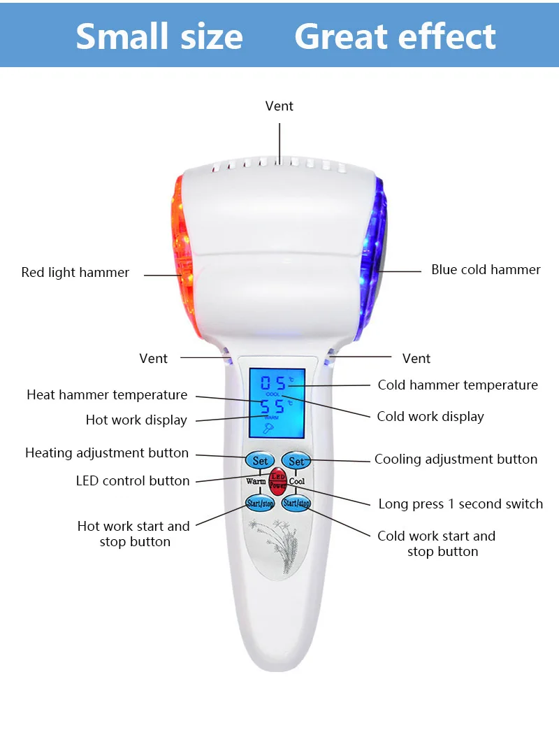 Hot Cold Hammer Shrink Pore Rejuvenation Cryotherapy Skin Lifting Tighten Anti-aging Face Skin Care Beauty Equipment