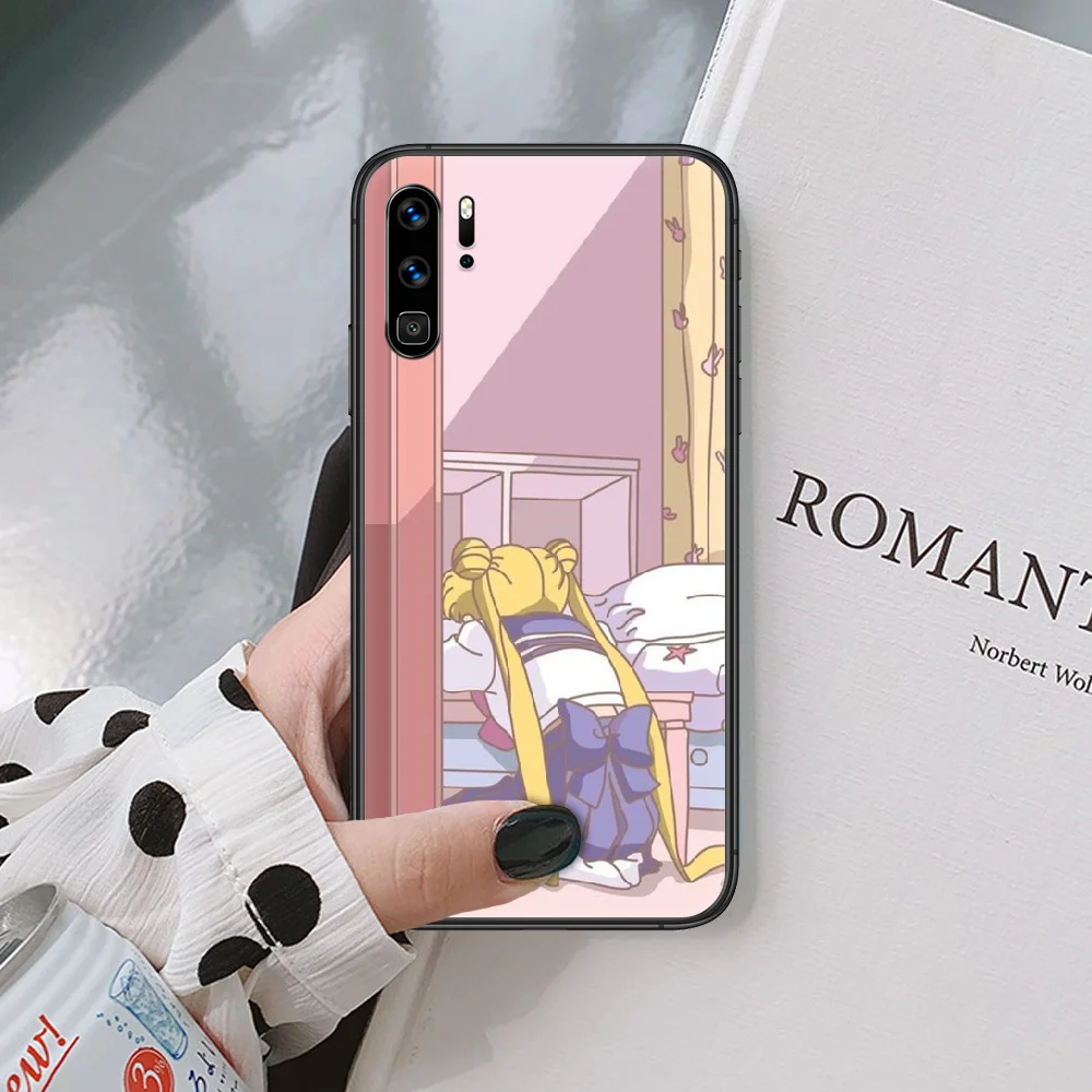 

Sailor Moon Anime Phone Case For Huawei P Mate Smart 10 20 30 40 Lite Z 2019 Pro Black black Cover Tpu Waterproof Pretty Hoesjes