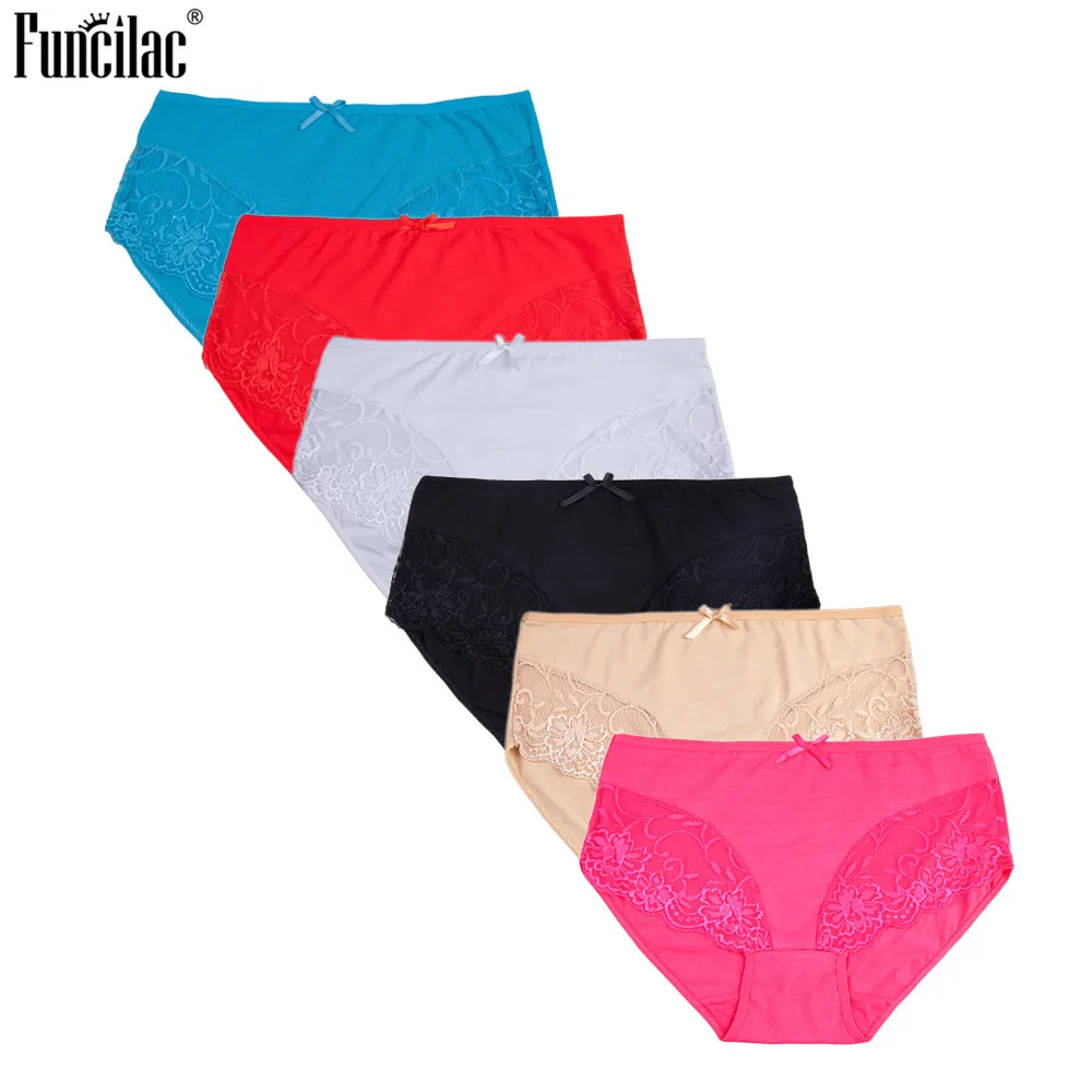 FUNCILAC женские сексуальные кружевные хлопковые трусы нижнее белье мягкие