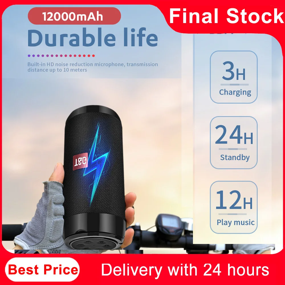 

Final Stock Big Discount TG113C Column Portable Bluetooth Speaker Waterproof Subwoofer Wireless TF Card Music Palyer
