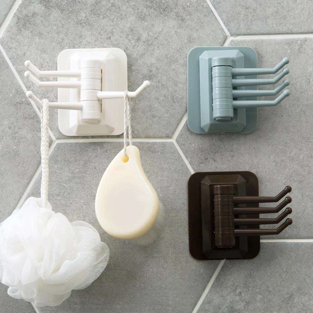 Многофункциональный поворотный самоклеящийся настенный без следов крючок