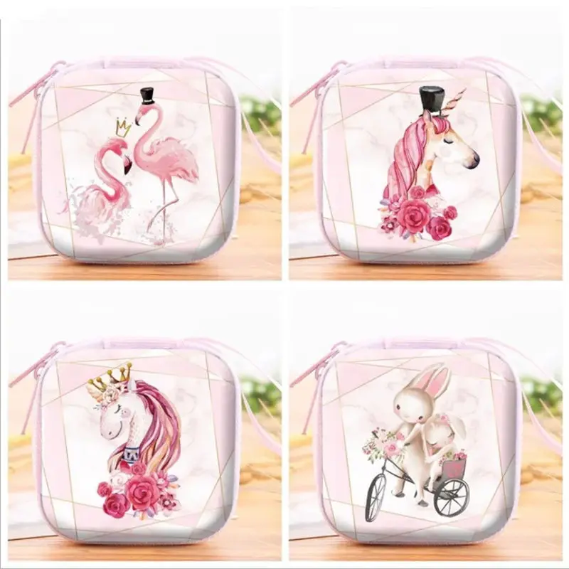 Необычная коробка с мультяшным Фламинго милый Единорог сумка для наушников