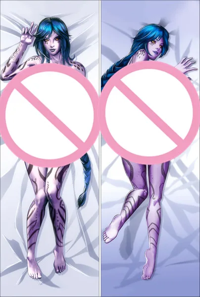 Funda de almohada para el cuerpo, funda de almohada con estampado popular de personajes de anime, chica Sexy ahri y Sona Buvelle, novedad de 2017-5