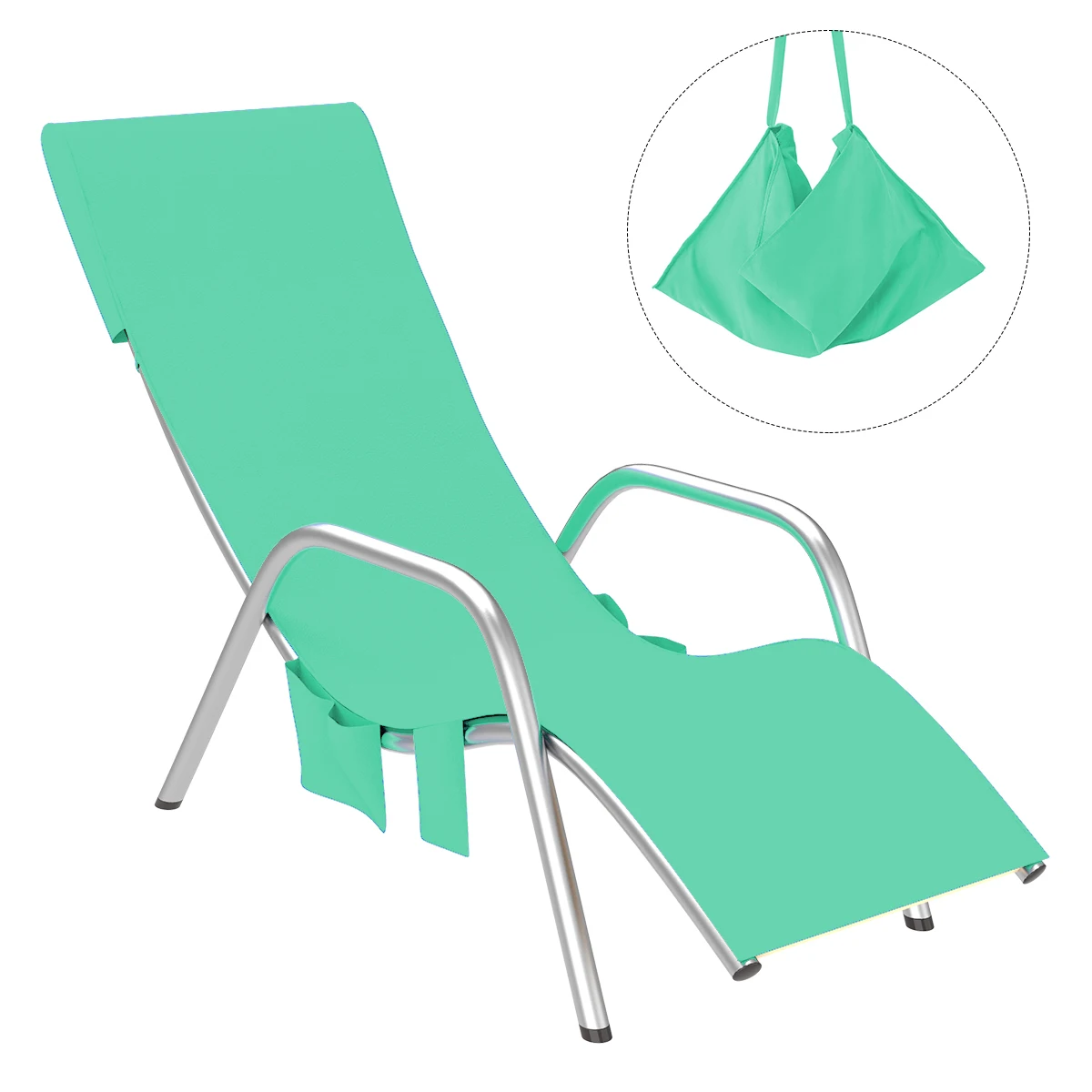 

210*75cm Beach Chair Cover Lounge Chair Cover Microfiber Beach Towel Quick-dry Beach Chair Cover with Pockets