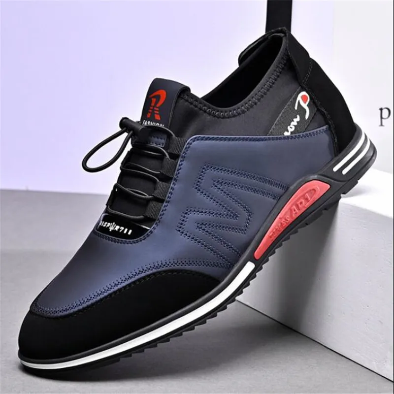 

2020 new men's soft-soled loafers leather shoes low-top increase in men's casual shoes fashion sports light men's sneakers shoes
