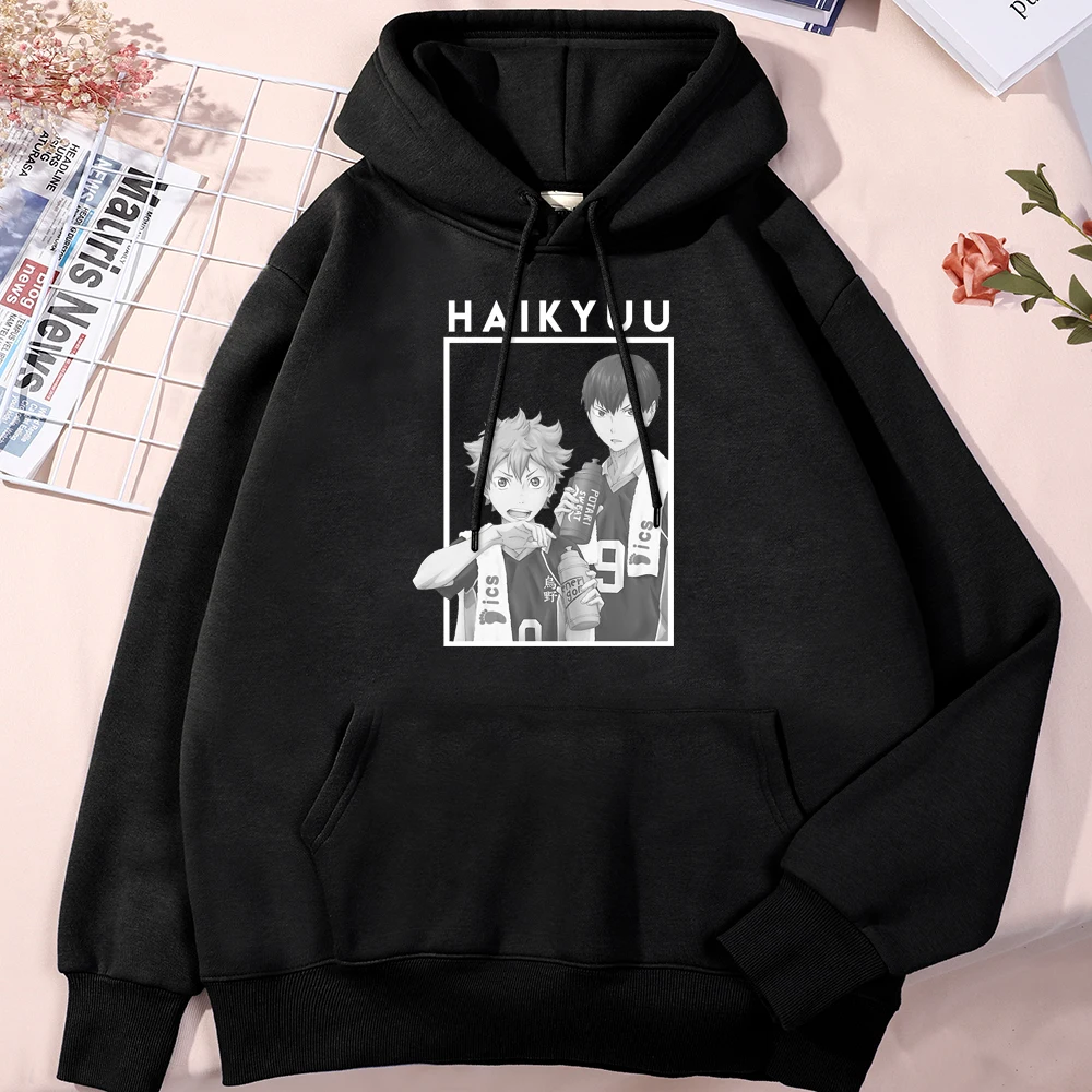 

Haikyuu Japan Anime Kageyama Hoodie Male Hip Hop Karasuno High School Sweatshirt 2021 Funny Streetwear Unisex Fleece Hooded Men