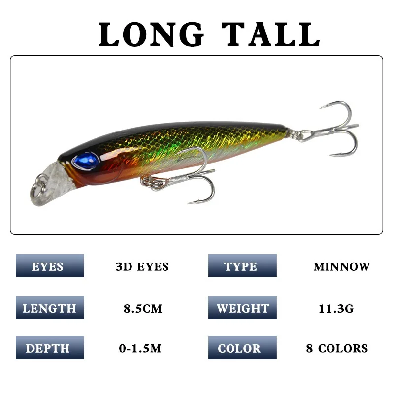 Медленно Тонущая блесна рыболовные приманки 8 5 см 11 г Jerkbaits воблеры и крутящиеся